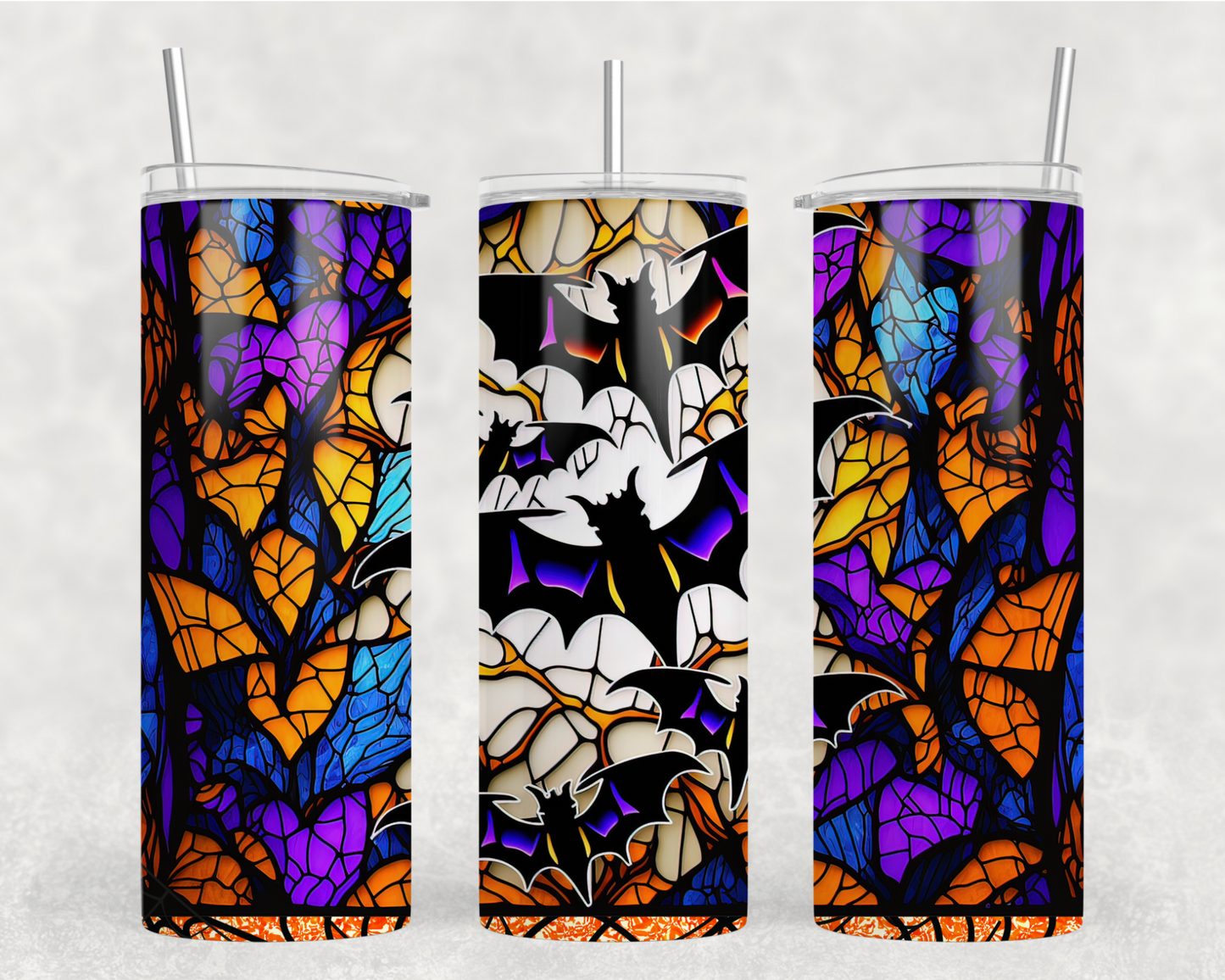 Stained Glass Bats Tumbler Wrap