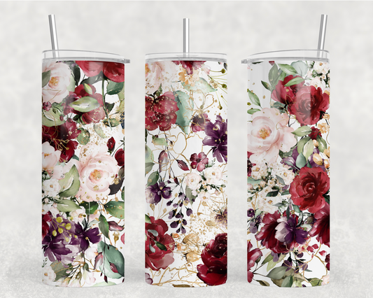 Red Floral Tumbler Wrap