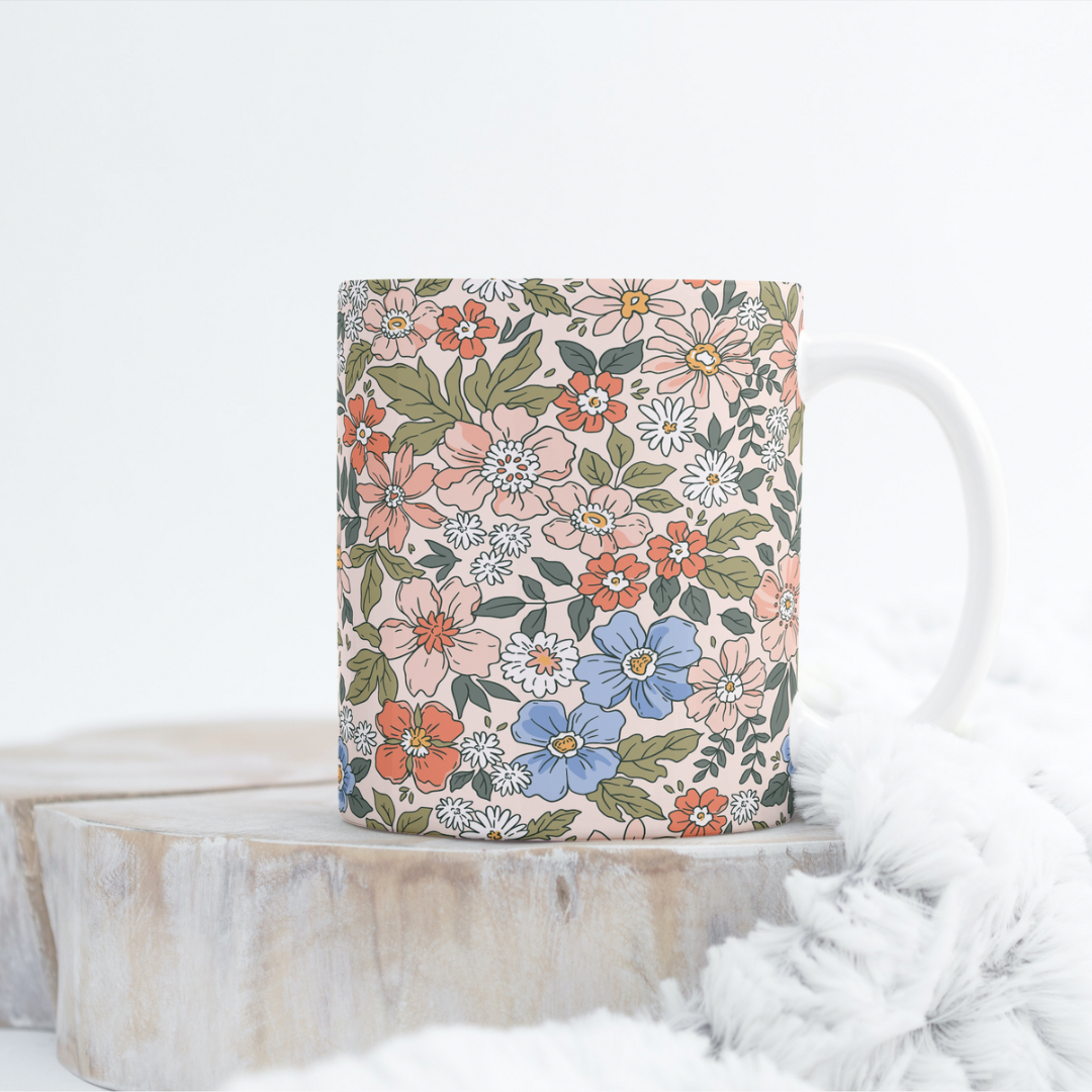 Boho Floral Mug Wrap