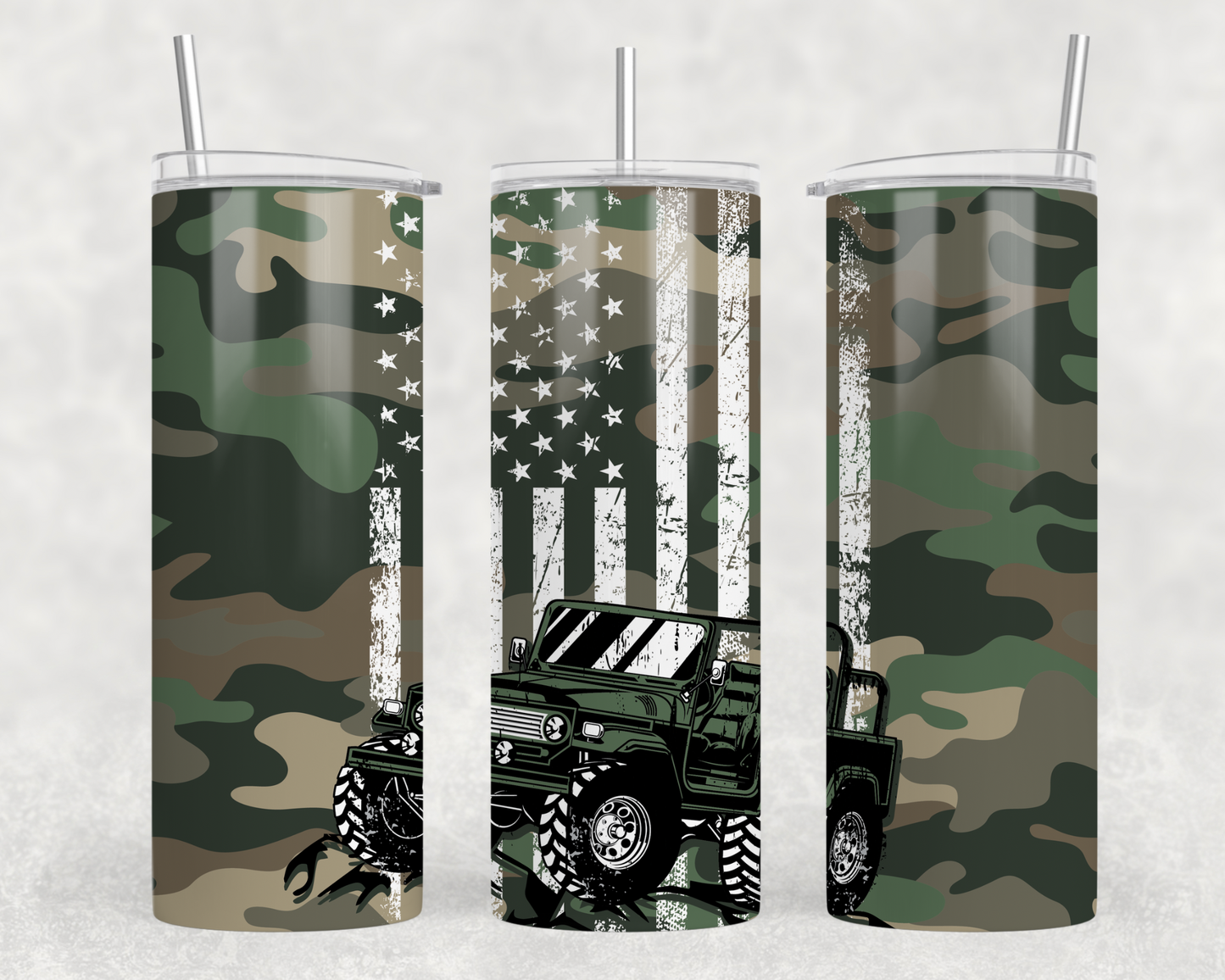 Green Jeep Camo Tumbler Wrap