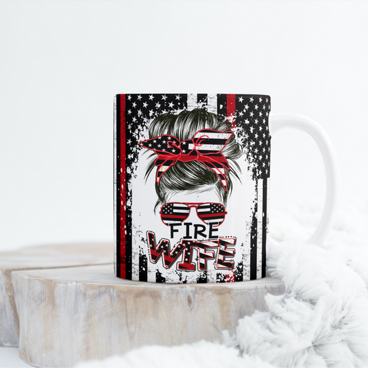 Fire Wife Messy Bun Mug Wrap