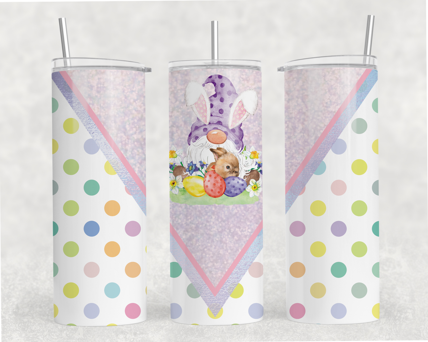 Digital Download - Polka Dot Easter Bunny 20oz Tumbler Wrap