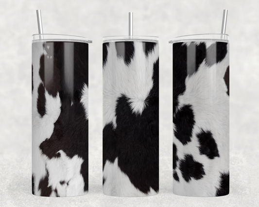 Black & White Cow Print Tumbler Wrap
