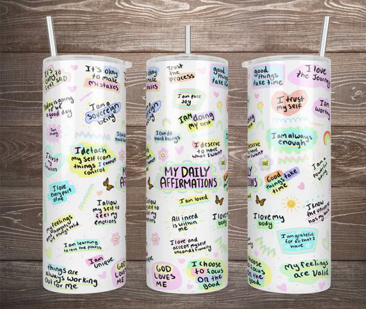 Daily Affirmations Tumbler Wrap