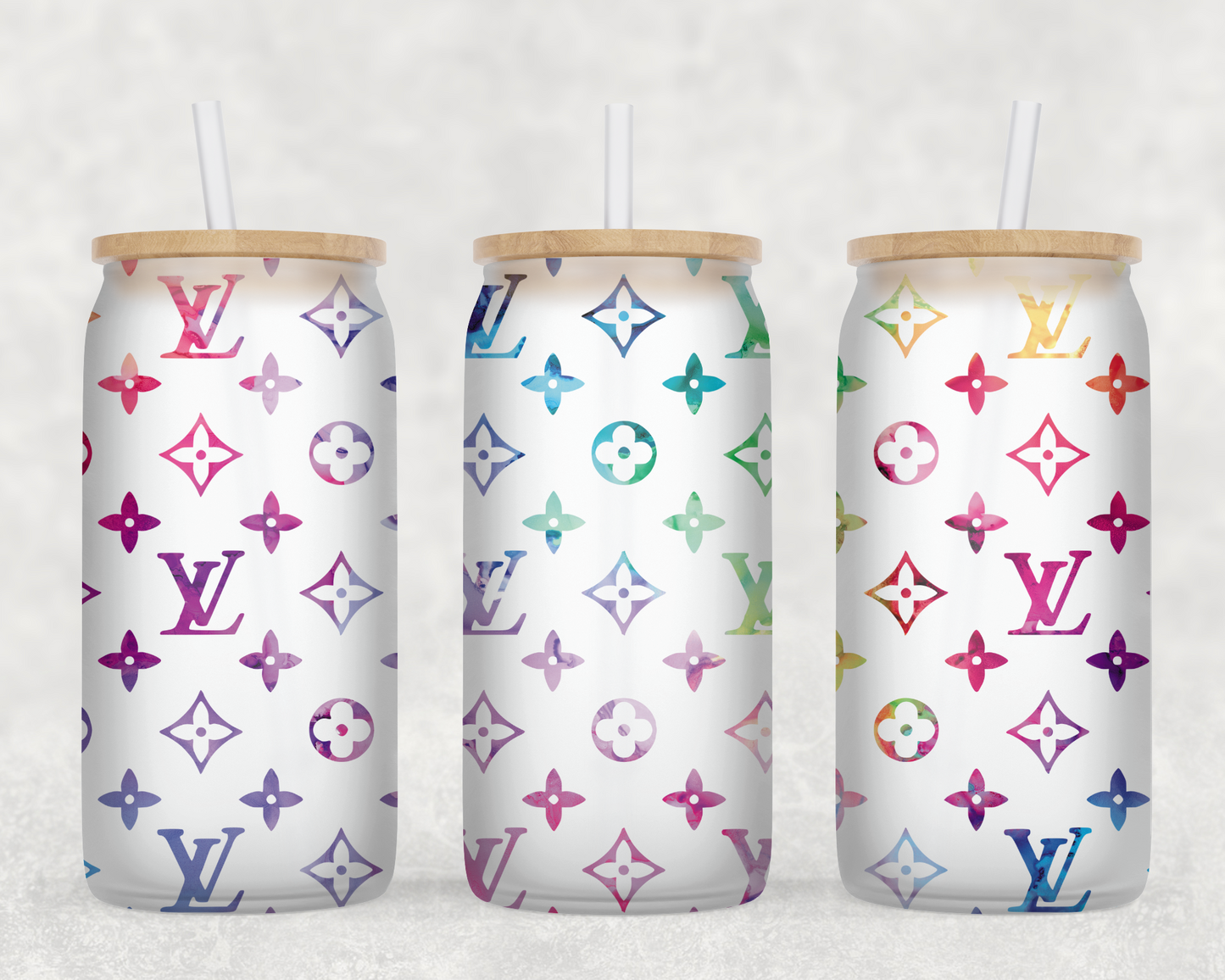 LV Rainbow Glass Can Wrap