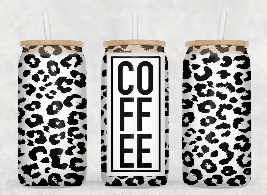 Leopard Coffee Glass Can Wrap