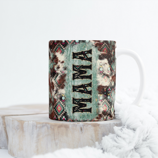 Teal Western Mama Mug Wrap
