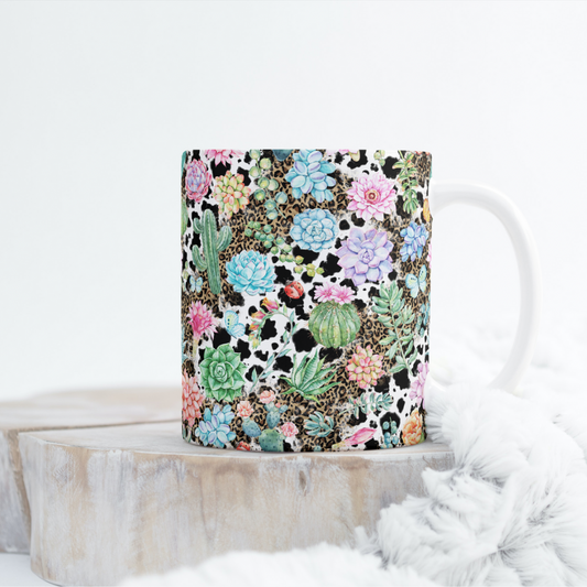 Cactus & Cow Print Mug Wrap