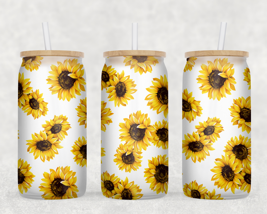 Sunflower Glass Can Wrap